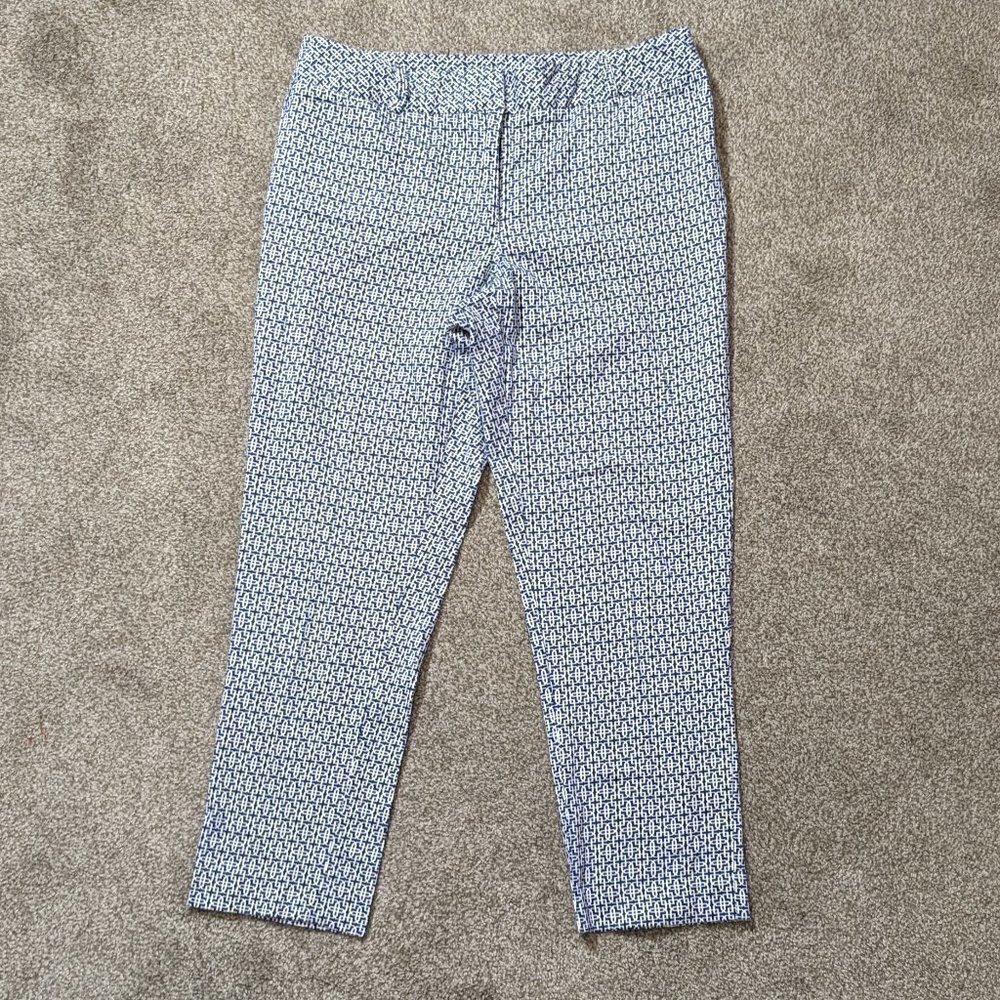 Women's COUNTERPARTS Blue/White, Front Zip, Casual Mid-Rise Pants; Size 10